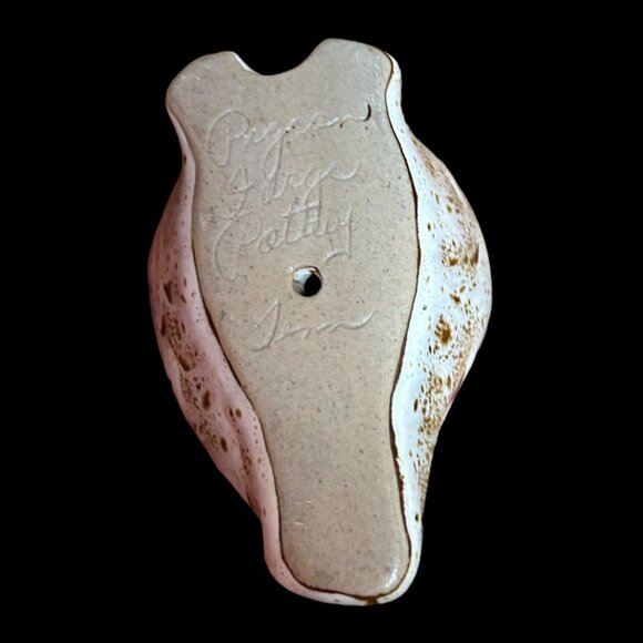 Vintage Pigeon Forge Pottery Mid Century Modern Speckled Signed Owl Figurine - Picture 6 of 7